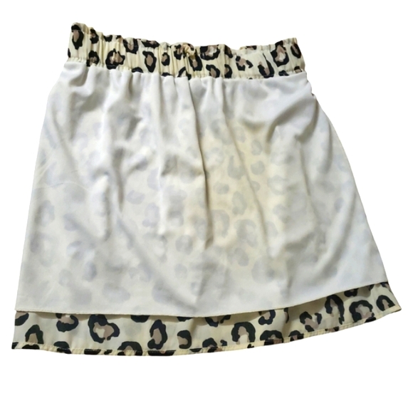 Vintage Dina Be Casual Skirt 100% Polyester Animal Print Ivory Size L - Picture 5 of 10